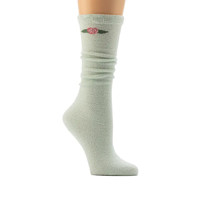 Ladies'Rib Dengan Kaus Kaki Rumah Nyaman Scallop Welt