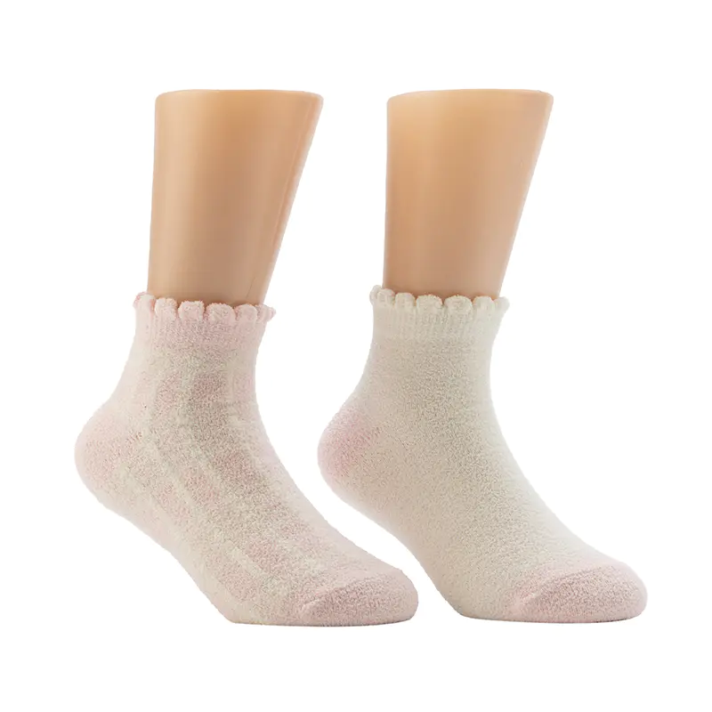 Kaus Kaki Rumah Nyaman Ladies'Pop Scallop Welt