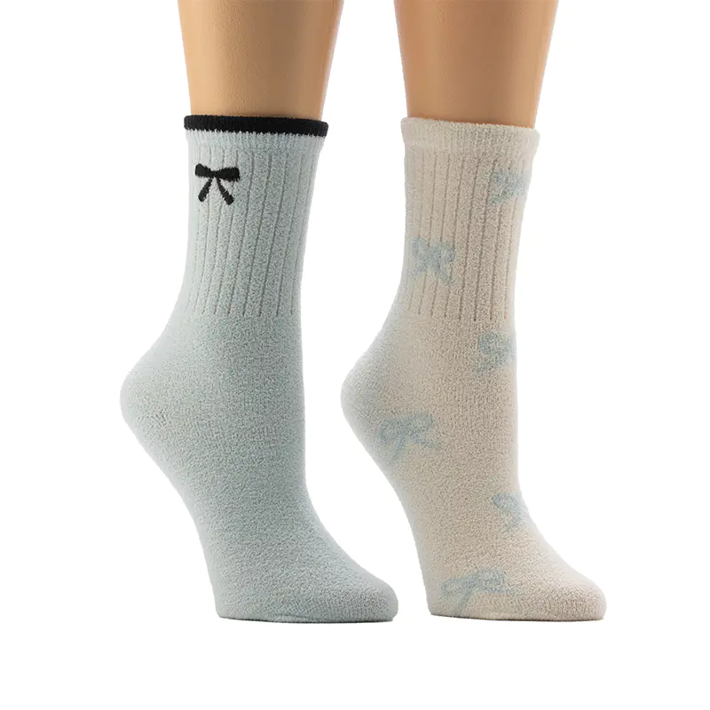 Cozy Home Socks wanita berbentuk busur dengan motif bunga