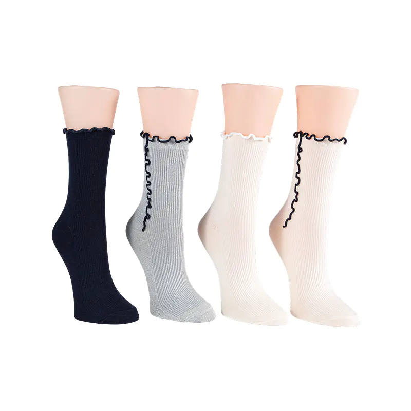 Kaus Kaki Kontras Selada Welt Rib Demi Crew 4ppk