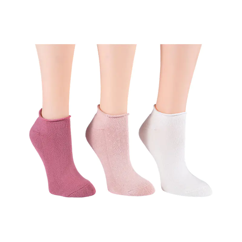 Roll Top Dot Setengah Bantal No Show 3ppk Socks