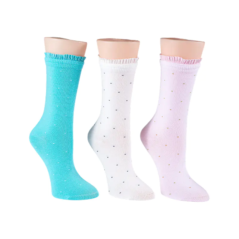 Kaus Kaki Kru Polka Dot Renda Wanita